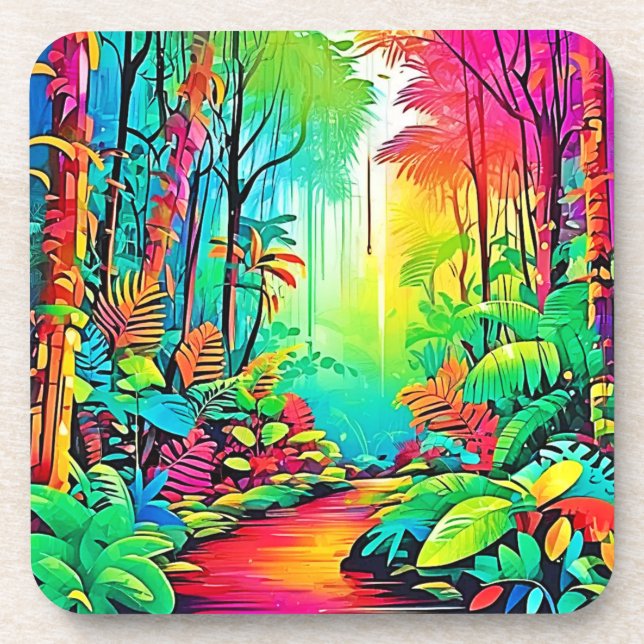 Porta-copo Selva Arco-Íris: Sonho Vivo (Frente)