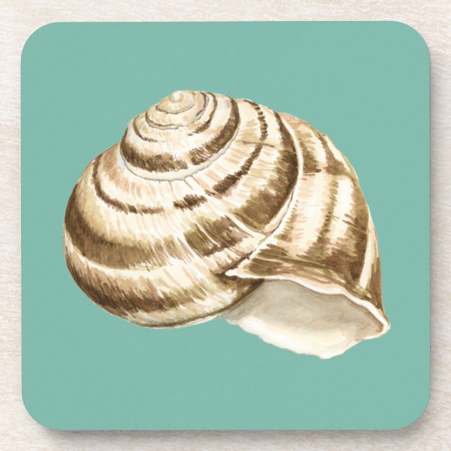 Porta-copo Sepia Striped Shell em Teal (Frente)