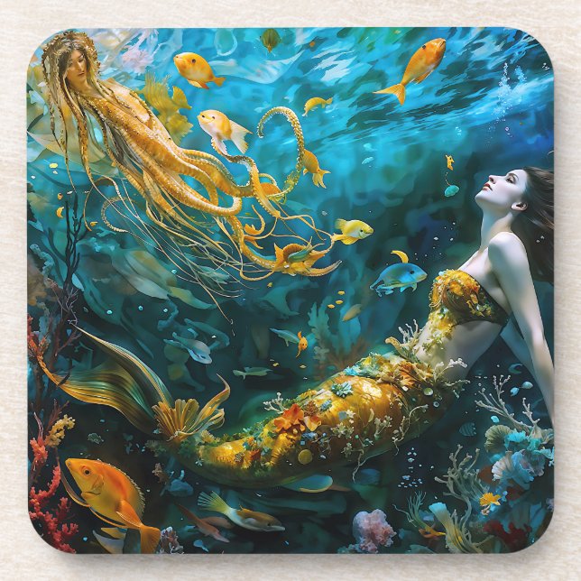 Porta-copo Seraphina - Linda Sereia Mística (Frente)