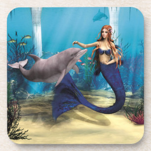 Porta-copo Sereia e Golfinho