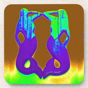 Porta-copo sereias roxas gêmeas