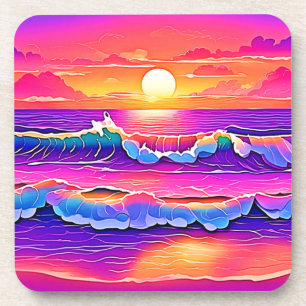 Porta-copo Serenidade do Sunset da Onda Retroativa