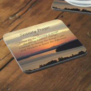 Porta-copo Serenity Prayer Orange Seascape Sunset