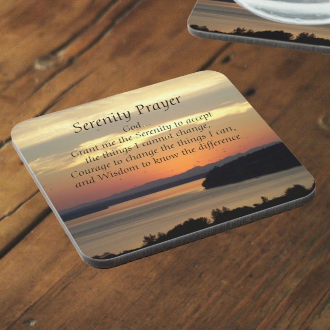 Porta-copo Serenity Prayer Orange Seascape Sunset (In Situ Angled)