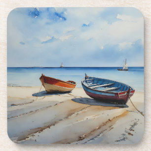 Porta-copo "Serenity Shores" Uma paisagem Por Aquarela Restan