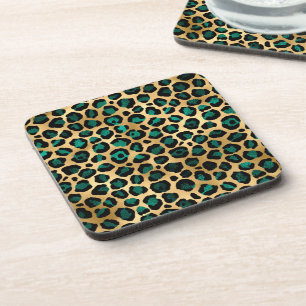 Porta-copo Série Teal e Gold Leopard Design 14