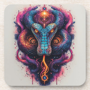 Porta-copo Serpente Cósmica com Escamas Brilhantes