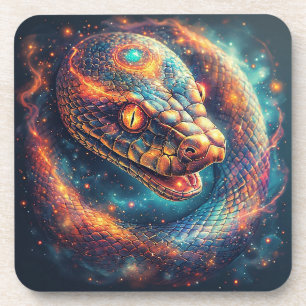 Porta-copo Serpente Cósmica com Escamas Brilhantes