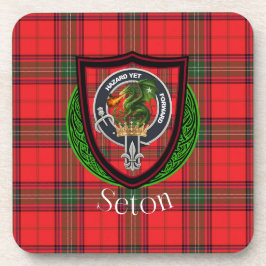 Porta-copo Seton Scottish Clan Tartan & Crest