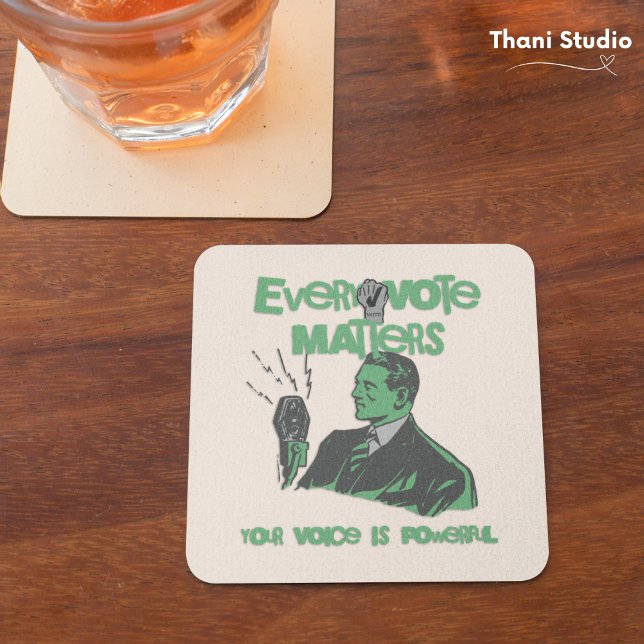 Porta-copo Seu Voto Importa Eleição Verde Político Impresso (Criador carregado)