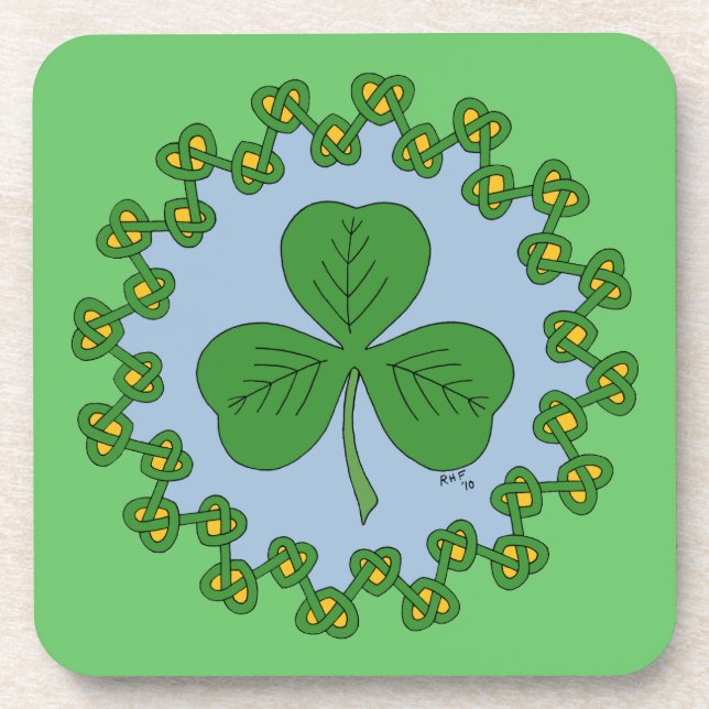 Porta-copo Shamrock and Knotwork (Frente)