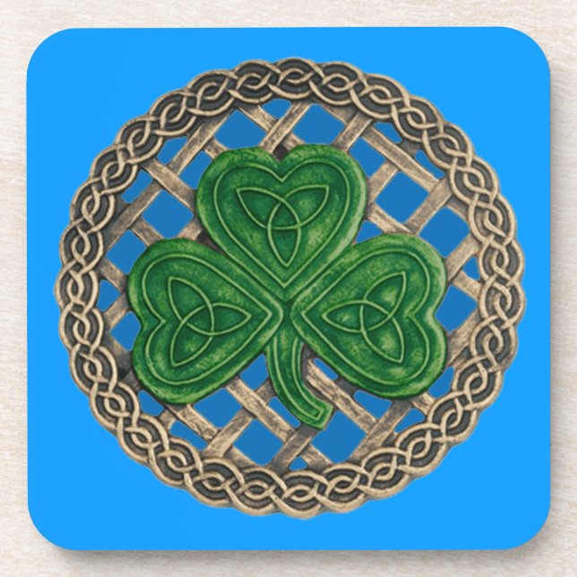 Porta-copo Shamrock Azul E Portas copos Celtas (Frente)