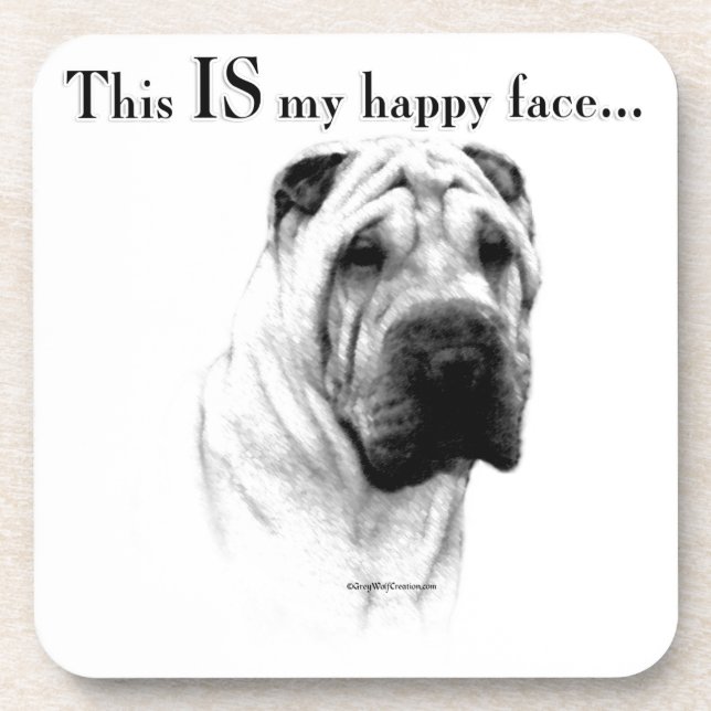 Porta-copo Shar Pei Happy Face Chinês (Frente)