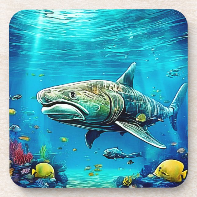 Porta-copo Shark Ocean Predator Art (Frente)