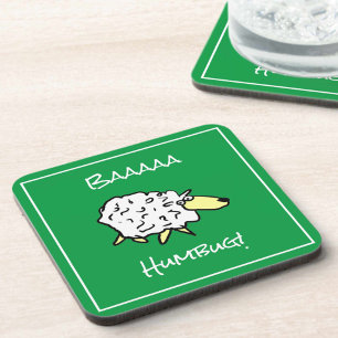 Porta-copo Shea diz Baaaa Humbug - Natal