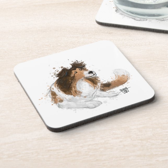 Porta-copo Sheldon, a Sheltie (Left Side)