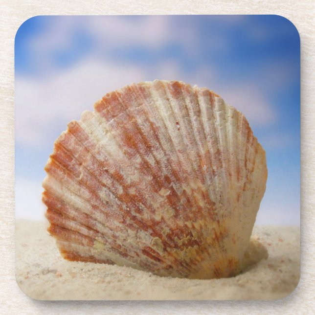 Porta-copo Shell sustentado na areia (Frente)