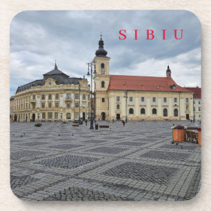 Porta-copo Sibiu Town Hall e portas copos de visão da igreja