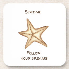 Porta-copo Siga seus sonhos aquarela Seatime Estrela do Mar