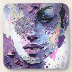 Porta-copo "Silêncio Cristalino" - Um Retrato Roxo