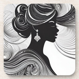 Porta-copo Silhouette Black & White da Rainha Africana