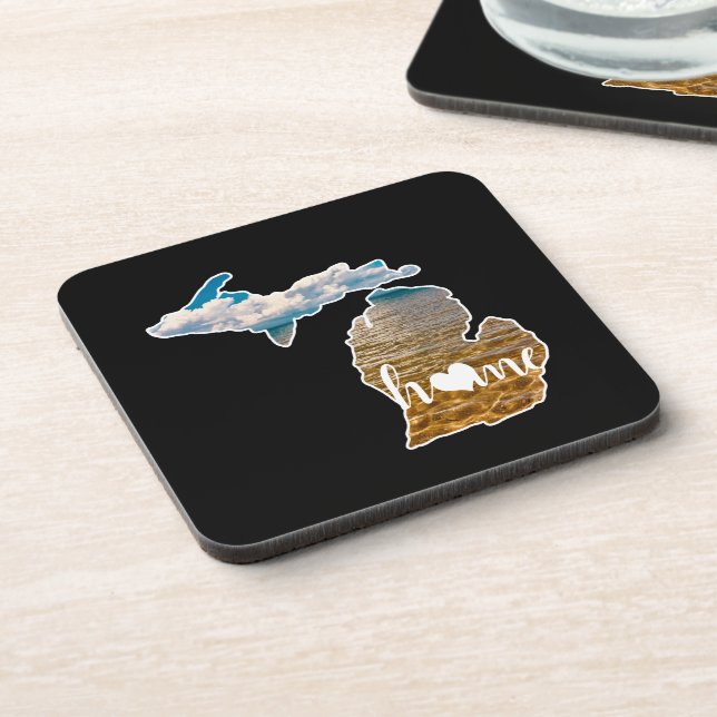 Porta-copo Silhouette do Lago Photo Michigan Com Casa Preta (Left Side)