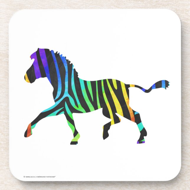 Porta-copo Silhouette Zebra Black e Rainbow (Frente)