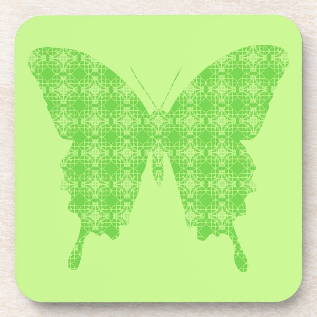 Porta-copo Silhueta borboleta, verde limão (Frente)