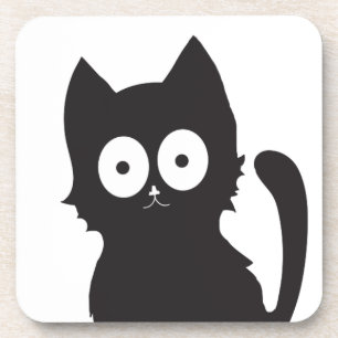 Porta-copo Silhueta de gato preto e branco