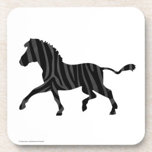 Porta-copo Silhueta de impressão preta e cinza de zebra