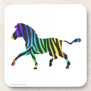 Porta-copo Silhueta Zebra Preta e Arco-íris
