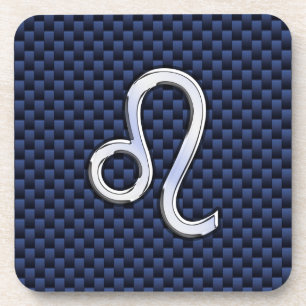 Porta-copo Silver Leo Zodiac Símbolo Marinho de Impressão d