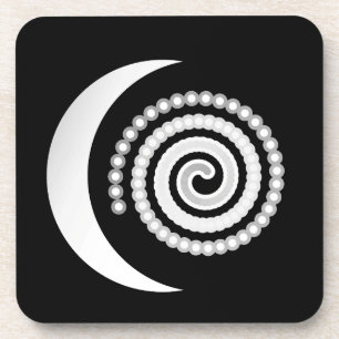 Porta-copo Silver Moon Spiral a preto