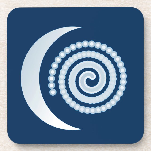 Porta-copo Silver Moon Spiral em azul escuro (Frente)