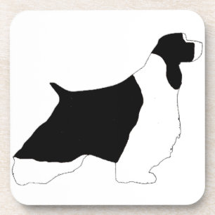 Porta-copo Símbolo branco preto inglês Springer Spaniel