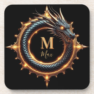 Porta-copo 🐉 Símbolo de Dragão de Fantasia com Nome Personal