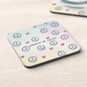 Porta-copo Símbolo de Paz de Coração Amarelo-Amarelo Aqua com