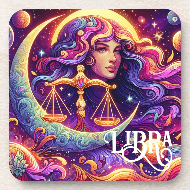 Porta-copo Símbolo Horoscópico Libra Zodiac Arte Mística Eéti (Frente)