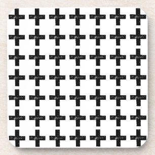 Porta-copo Símbolo matemático preto e branco "Plus" - Lino Cu