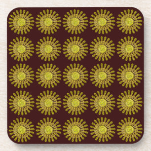 Porta-copo Símbolo solar decorativo do ouro