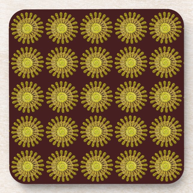 Porta-copo Símbolo solar decorativo do ouro (Frente)
