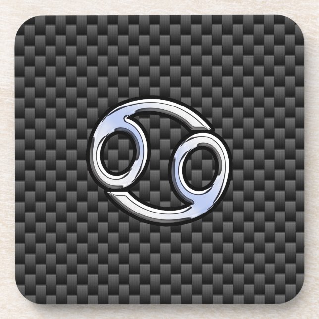 Porta-copo Símbolo Zodiac cancer Fibra de Carbono Impressão d (Frente)