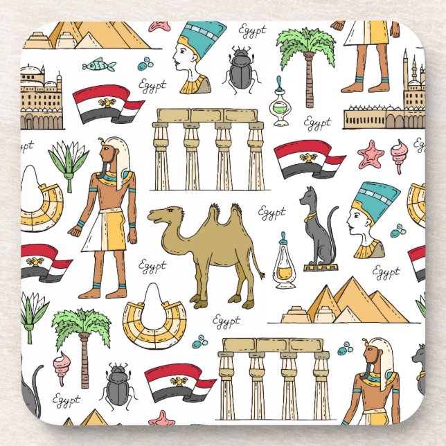Porta-copo Símbolos da cor do teste padrão de Egipto (Frente)
