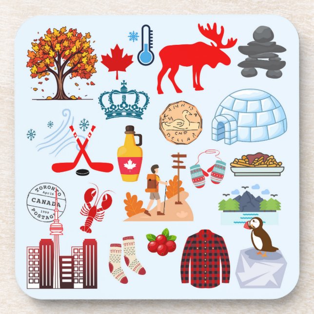 Porta-copo Símbolos do Canadá (Frente)