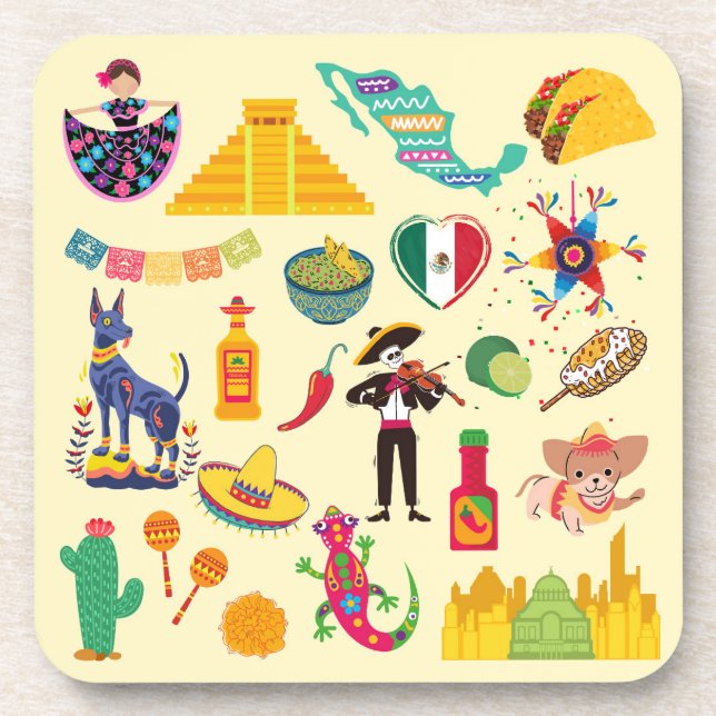 Porta-copo Símbolos do México (Frente)