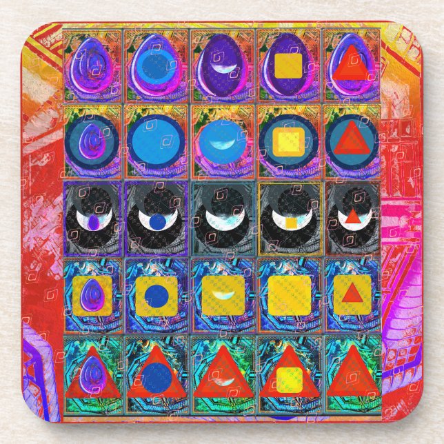 Porta-copo Símbolos Elementares Meditação de Padrões Tattva (Frente)