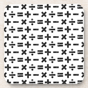 Porta-copo Símbolos matemáticos preto e branco - Lino Cortado