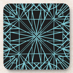 Porta-copo Simetria Geométrica Azul de Ovo Preto e Robin