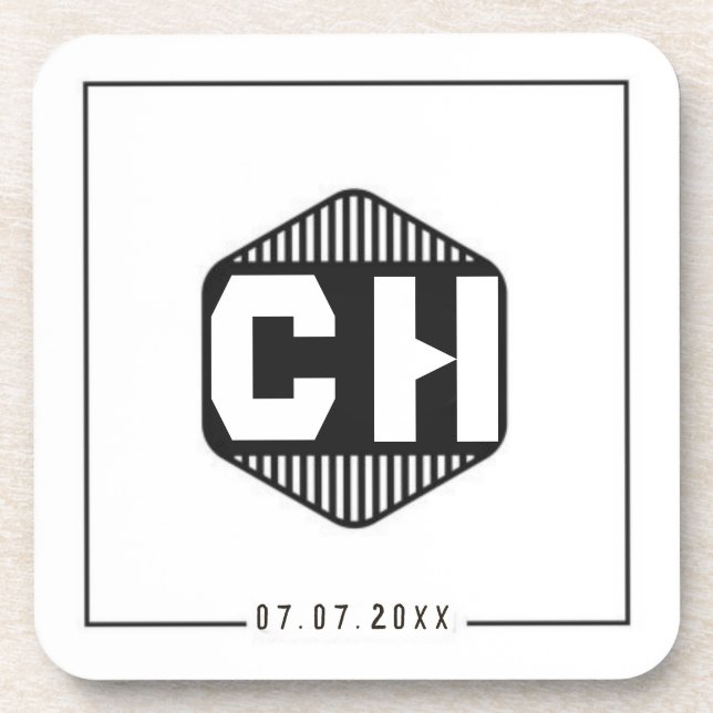 Porta-copo Simple Minimal retro monogram initials Wedding  (Frente)