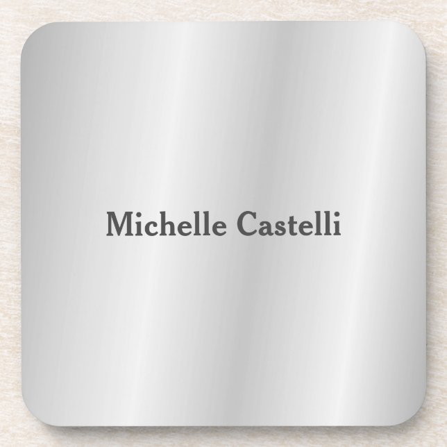 Porta-copo Simples Cinza de prata profissional clássica exclu (Frente)